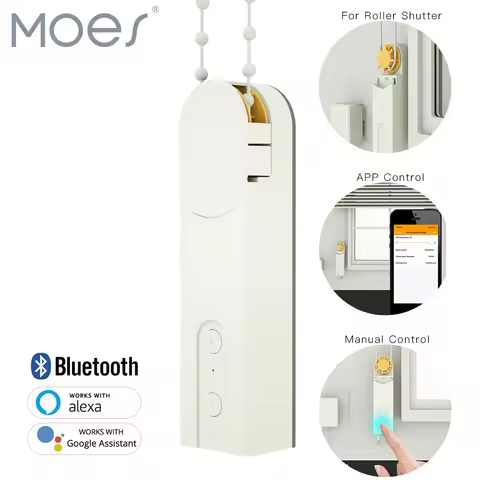 Moes Tuya Smart Bluetooth Motorized Chain Roller Blinds Shade DIY Shutter Drive Motor Life APP Alexa