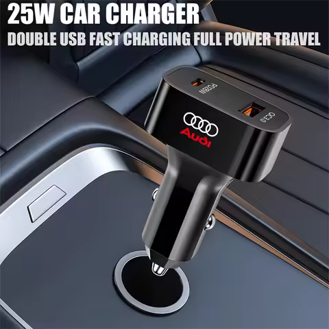 25W Car Charger LED Display Type-C Fast Charger Quick Charger Auto Valve Cap for Audi A3 A4 A4L A5 B