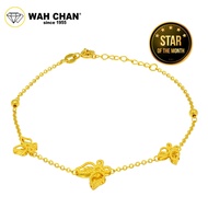 WAH CHAN 916 Gold Bracelet - Trio Butterfly OSB1189