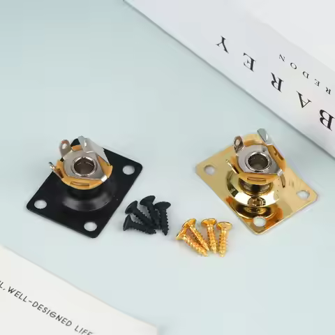 Electric Guitar Jack Output Plate Guitar Output Jack Plate Square Shape Metal Compact Guitar Jack So