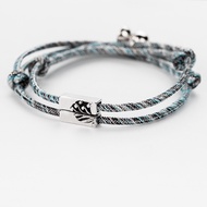 2pc Fashion Bracelet New Hand-woven Hand Rope Transfer Beads Evil Spirit Lucky Bracelet Couple Brace