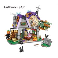 Compatible with LEGO MOC sáng tạo mini halloween nhà gạch đặt thành phố bí ngô nhà bên trang trí khố