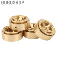 (Gold) 4Pcs RC Beadlock Wheels Hubs Wheels Brass Beadlock RC