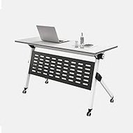 Folding Conference Room Table, Flip Top Mobile Training Table with Locking Wheel, Modern Rolling Mee