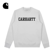 เสื้อยืดแขนยาว Carhartt เสื้อกันหนาวมีตัวอักษรเสื้อคลุมแบบคอเสื้อ Crew อินเทรนด์ฤดูใบไม้ร่วงและฤดูหน