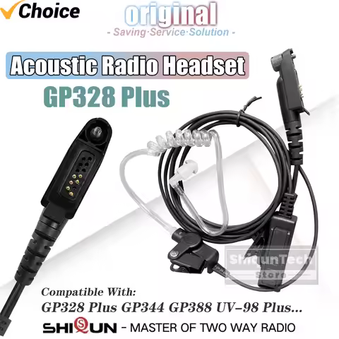 GP328 Plus Acoustic Earpiece Air Tube Headset For Iradio UV-98 Plus Motorola GP328plus GP344 GP388 E