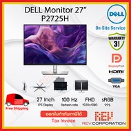 Dell 27 Monitor - P2725H Full HD 1920 x 1080 Panel IPS 99% sRGB Refresh rate 100 Hz Warranty 3 Year