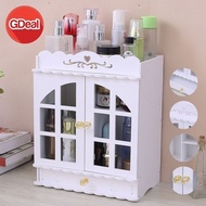 GDeal Creative Desktop Cosmetics Storage Box Door Drawer Type Wood Plastic Storage Box Kotak Simpana