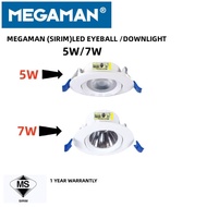 ~SIRIM~ MEGAMAN LED Eyeball Downlight 5W 7W Super Bright Energy Saving Eyes CARE- Spotlight