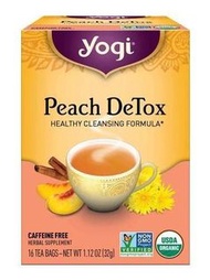 *原價$48 - 最佳可享用日子為2026年11月25日* Yogi Organic Skin Detox Tea — Peach 有機 排毒養生草本茶 — 甜桃味 1.12oz / 32g (16小