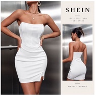 SHEIN Women's Solid Split Hem Tube Dress