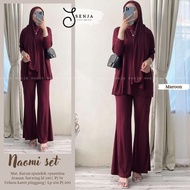 KATUN NAOMI set FREE PASMINA batwing top by SENJA Long sleeve plain cotton spandex