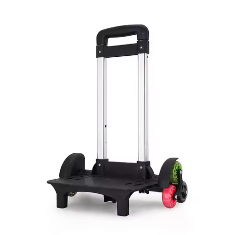 Foldable 6-Wheel Backpack Trolley Durable Aluminum Alloy Student Luggage Travel Hand Cart School Bag