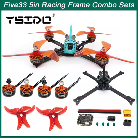 Five33 Lite/PRO/MAX 5in Racing Ultra Light X-type 200mm Frame 2507 Motor F411 AIO ELRS 915MHZ For FP