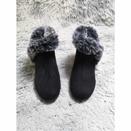 Black Suede Fur Boots.