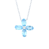 TAKA Jewellery Spectra Blue Topaz Diamond Necklace 9KW