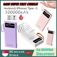 🇸🇬[Ready Stock] Super Fast Charge 66W Power bank 30000mAh PD Fast Charge portable mobile phone unive