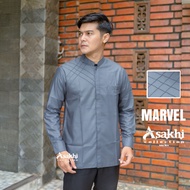 BAJU KOKO ASAKHI MARVEL MODEL TERBARU SANTRI LENGAN PANJANG KEMEJA KOKO PRIA DEWASA ANAK PONDOK HILW