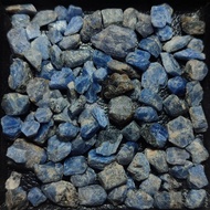 bahan batu permata blue saphire asli burma 100% natural dimensi 8-10mm / bongkahan batu blue saphire