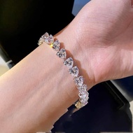 Full Diamond Love Diamond Bracelet Moissanite Irregular Bracelet Temperament Super Flashing Diamond 