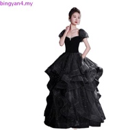 Banquet Black Off Shoulder Sequins Glitter Evening Dress For Women 2024 Luxury High-End New Glamorou