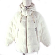 全新未使用 MACKAGE 24AW EDANA-TD 刺繡Logo連帽羽絨服，米白色，L碼，含衣物。強烈推薦。