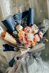 藍色花束/鈔票花束/鈔票玫瑰花束/有錢花/錢花束/生日花束/ 紙鈔