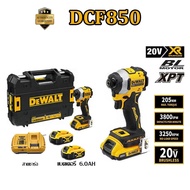 (ของแท้ 100%) DeWalt DCF850 20V 6.0Ah มอเตอร์ไร้แปรงถ่านสว่านไฟฟ้าขนาดกะทัดรัดแรงบิดสูงผลกระทบสว่านไ