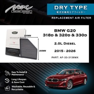 BMW G20 318d & 320d & 330d 2.0L Diesel 2015 to 2026 33-3136MX Max Racing Exhaust Performance Dry Typ