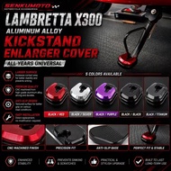 Motorcycle Accessories Parts For LAMBRETTA X300  Aluminum Alloy Kickstand Enlarger Cover Protector f