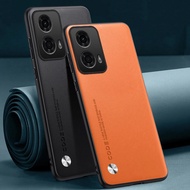 Luxury PU Leather Case For Motorola Moto G24 Power Back Cover Matte Silicone Full Protection Phone C