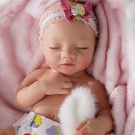 BABESIDE Lifelike Reborn Baby Dolls Aurora 16 Inch (Weight 4 lb) Full Platinum Silicone Reborn Baby 