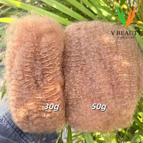 Light 27# 4C Afro Kinky Human Hair Bulk 30g or 50g/pc Remy Brazilian Hair Extensions Bulk for Mini T