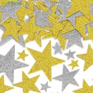 MAYWI 200pcs Glitter Star Foam Stickers, Paper Stars Shape Sparkly Foam Stickers, Soft and Light Wei