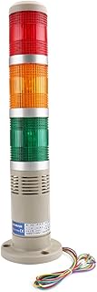 Baomain Industrial Signal Tower Lamp T3EK DC 24V Red Green Yellow Light Buzzer Alarm LTP-502TJ