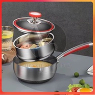 🍁 316 stainless steel milk pot household auxiliary food pot non-stick pot uncoated multi-functional soup pot 316不锈钢奶锅