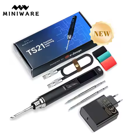 Original TS21 Soldering Iron Digital Display Smart Sleep 100-450℃ Portable PCB Station Soldering Min