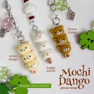 GANTUNGAN Rilakkuma Mochi Dango Phone Strap Hanger Cute Aesthetic Journal PhoneKeychain