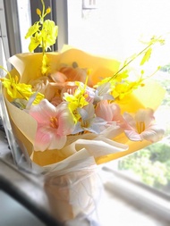 畢業花束 仿真花 假花 彩色混搭花束