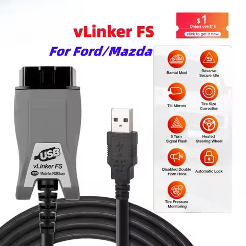 Vgate vLinker FS ELM327 For Ford FORScan HS MS CAN ELM 327 OBD 2 OBD2 Car Diagnostic Scanner Interfa