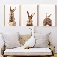 Cute Animals Nursery Bunny Prints Rabbits Poster Canvas Painting Unisex Wall Art Decoration Wall Pic