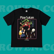 ROWEN.CO | PLAY SATAN PS666 T-SHIRT | T-SHIRT OVERSIZE BLACK BOXY Y2K VINTAGE BOOTLEG GRUNGE SKENA S
