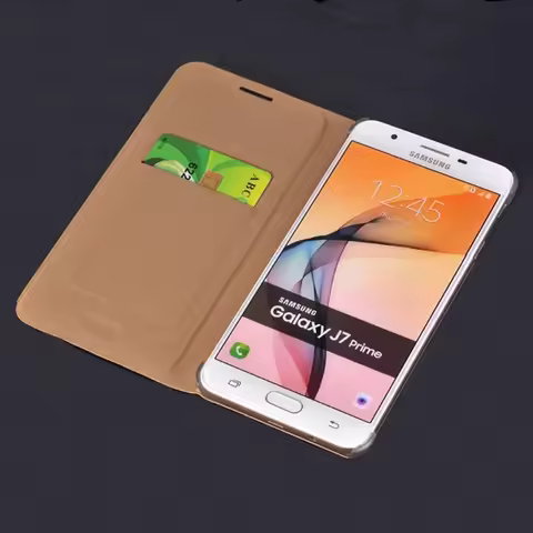 Classic PU Leather Wallet Case For Samsung Galaxy J7 Prime On7 / J5 Prime On5 2016 Flip Cover With C