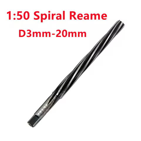 1:50 Conical Spiral Reamer HSS Hand Reamer CNC Tools Milling Cutter D3mm-20mm Extended 100/150/200/2