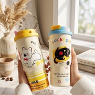 Tumbler Caty Lucky Day 750 ML - Botol Minum Termos Stainless Karakter Kucing Lucu Cute Korea Style