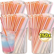 Iridescent Pink White Silver Disposable Laser Paper Straw - Biodegradable Eco-Friendly Drinking Stra