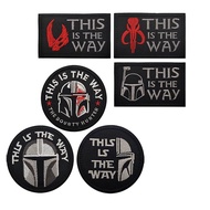 Mandalorian Fastener Patch Disney Star Wars Embroidery Cloth Stickers Letter This is the Way Helmet