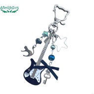 AF Y2K Guitar For Men Women Pentagram Bow Pendant Fashion Rock Punk Bag Accessories Gift A