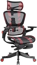 H1 Pro Ergonomic Gaming Chair Gamers Chair With 3D Lumbar Back Support Pillow/Cool Fabric Mesh Office Computer Chairs/Beyond Razer Chair Local Singapore Seller (Red, Extra-high-With Assembly)