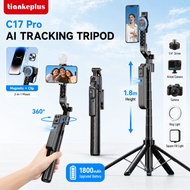 Tiankeplus C17 Pro AI Selfie Stick Magnetic 2in1 with Stabilizer Auto Face Tracking 360 Degree Detac